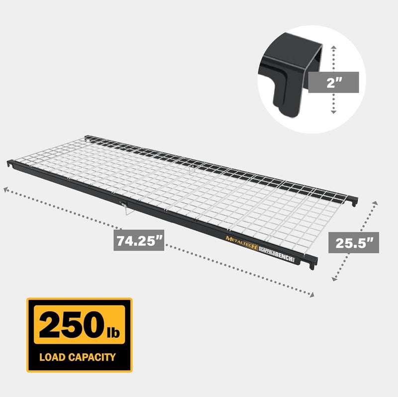 Metaltech Storage Shelf for Interior Scaffolding, Heavy Duty 200 lb Capacity, Metal Shelves for Storage, Shelf Organizers, Scaffolding Accessories, Storage Racks and Shelving - Image 2